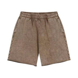 Custom Color Cotton Men's <b>Shorts</b> Acid Wash Sun Faded Baggy <b>Shorts</b> Summer Wear Hip Hop French Terry <b>Sweatpants</b> - Product Image 2