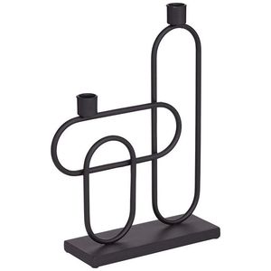 Juego de 3 candelabros de hierro fundido con acabado revestido negro perfecto para la decoración interior del hogar - Product Image 6