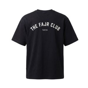 Camiseta de algodón de manga corta para musulmanes, cuello redondo, informal, unisex, holgada, transpirable, con estampado gráfico The Fajr Club - Product Image 2
