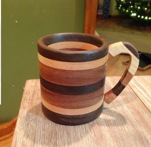 Tasse à boire en bois à poignée design, vente en gros de tasses à café boissons réutilisables écologiques en bois de manguier - Product Image 5