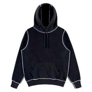 Sweat à capuche vintage graphique en molleton français de haute qualité pour homme, 500 GSM, épais, délavé à l'acide, broderie personnalisée, collection automne - Product Image 3