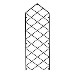 Enrejado de metal alto y negro con un patrón de celosía de diamante clásico, que ofrece un fuerte soporte para las plantas al por mayor - Product Image 1