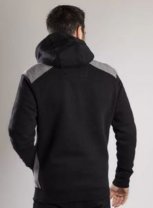 Sudadera con capucha unisex al por mayor, 100% algodón, diseño de paneles, bordado personalizado de dos tonos, diseño largo con cremallera para hombre - Product Image 2