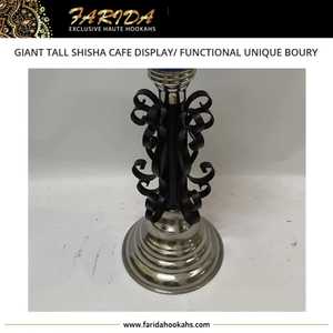 Shisha alta de estilo egipcio, logotipo personalizado de lujo, gran oferta, Cachimba de acero inoxidable de cristal gigante, laca única, exhibición de café de hierro hecha - Product Image 2