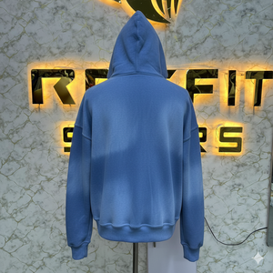 Sudadera con Capucha Personalizada con Cierre de Cremallera, Diseño Desgastado, con Pedrería, Lavado Ácido, Sudadera de Forro Polar para Hombre, Estilo Urbano - Product Image 2