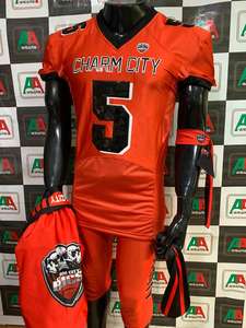 Camiseta de fútbol americano foto Real transpirable de talla grande bordado aparejos sarga sublimación pantalones integrados Paquete de equipo - Product Image 6