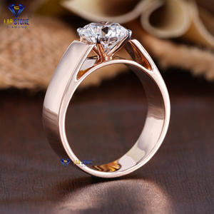 Anillo de oro rosa con diamantes de corte redondo TDW 2,30 de Lab-Stone/La joyería ideal/Color de la EF-VS - Product Image 5