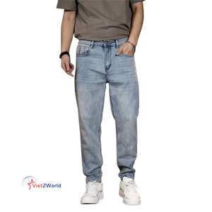 Viet Nam Fabricante Proveedor Casual Formal Medio Denim Jeans para Hombres Mujeres Media Cintura Harem Pantalones Spandex/Algodón ODM Suministro - Product Image 5