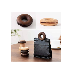 Fabricación al por mayor Clip de sellado de madera donut Snack Frescura Sellado Acacia y haya Clip de sello de donut de madera - Product Image 4