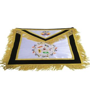 Tablier artisanal du rite écossais 32e degré maçonnique brodé à la main au point de croix et à la couture - Product Image 1