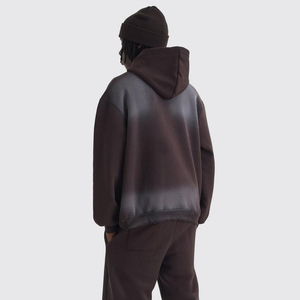 Custom Logo <b>Thermal</b> Pullover Sweatshirts <b>Men</b> Plus Size Oversized Heavyweight Hoodies 350-450 GSM Fleece 100% Cotton Pocket - Product Image 3