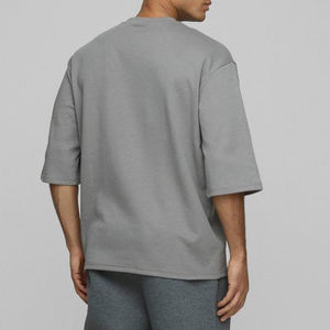 Camiseta de gran tamaño de algodón 100% con logotipo personalizado para hombre, camiseta de media manga de peso pesado para hombre - Product Image 5