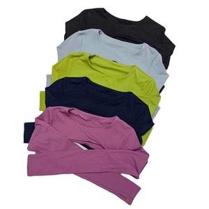 Soutien-gorge de sport 2 pièces de haute qualité 2027, vêtements de sport, manches longues, vêtements de yoga sans couture, taille élastique, logo personnalisé, votre propre - Product Image 3