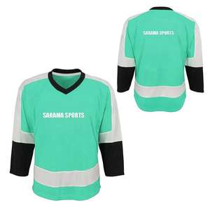 Venta al por mayor transpirable de alta calidad equipo de práctica de hockey jersey en blanco logotipo personalizado impresión sublimación camisetas de hockey sobre hielo - Product Image 1