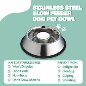 Tazón grande para perros de 900ml de fabricante al por mayor, tazón de comida de agua para cachorros de acero inoxidable redondeado, base de goma antideslizante, alimentador para mascotas - Product Image 2