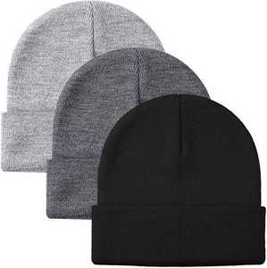 Top selling High Quality Wholesale 100% Acrylic Plain Beanie Cap Warm Custom Beanie jacquard Knitted <b>Winter</b> <b>Hat</b> for <b>Women</b> Men - Product Image 1