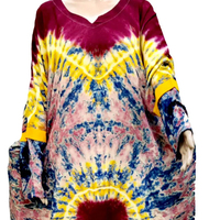 Kaftan africain tie-dye à la main avec rayonne Lose Rope Free Fall Fabric with Scarf elegant fast colors