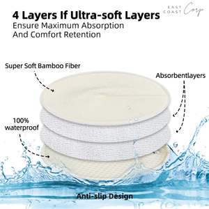 แผ่นรองน้ำนมแบบซักได้สำหรับสตรีแผ่นซับน้ำนมแบบใช้ซ้ำได้ - Product Image 4