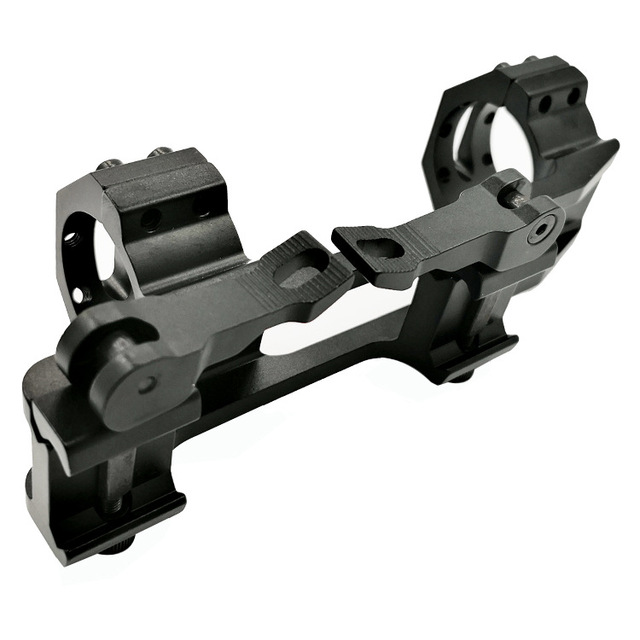 Foreseen Tactical 30mm Cantilever Scope Mount - 4.9cm Height, 6.8cm Ring Spacing, Black
