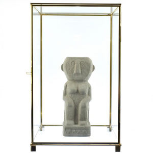 Hot Selling New Arrival Clear Glass Brass Heavy Frame Gold Finished Large <b>Cabinet</b> Storage Box With Door <b>Jewelry</b> Keepsake Rack - Product Image 4