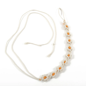 Handwoven Daisy Curtain Tie Backs, Floral <b>Macrame</b> Bohemian Tieback.Curtain Holdback..Jute Rope..Window Decor - Product Image 1