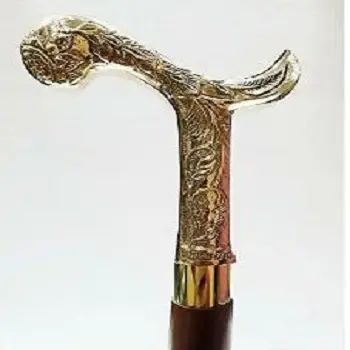 금속 황동 손잡이 지팡이 걷는 남성과 여성을위한 고품질 금속 워킹 스틱