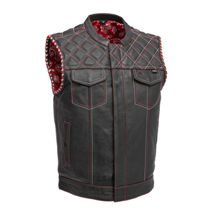 Customized Winter Men's Leather <b>Vest</b> with Horn Button Closure Soft Finish for <b>Long</b> Wear Comfort - Product Image 6