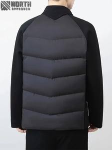 Haute qualité unisexe Slim Fit matelassé doudoune imperméable Nylon enduit coton toile décontracté hiver Style fermeture éclair hommes veste - Product Image 3