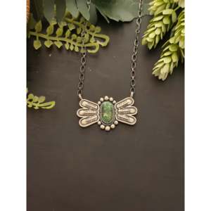 Collar Verley Belone con Barra de Pluma en Oro Sonora, Turquesa y Plata de Ley para Regalo - Product Image 1
