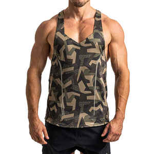 Verano cuello redondo gimnasio Stringer Tops ropa culturismo Camisa sin mangas Fitness chaleco secado rápido entrenamiento Stringer hombres camisetas sin mangas - Product Image 1