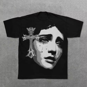 Personalizado de alta calidad de peso pesado Streetwear 100% algodón de la pantalla de impresión digital camisas de impresión gráfica al por mayor Camiseta para los hombres - Product Image 1