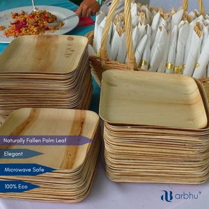 Vaisselle jetable écologique-Bols d'assiettes en feuille de palmier naturel cuillères biodégradables et durables - Product Image 6