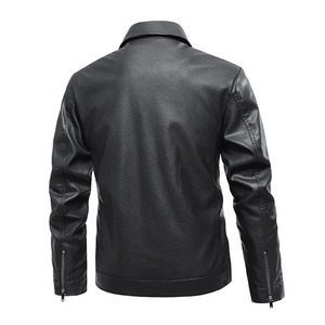 Chaqueta de cuero para hombre para motorista desgastada piel de cordero genuina Material de alta calidad Parka chaqueta hombres - Product Image 2