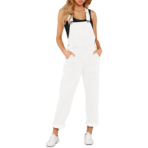 High Quality Denim Button Sleeveless Streetwear <b>Dungarees</b> Dress for Women Winter Custom Size - Product Image 4