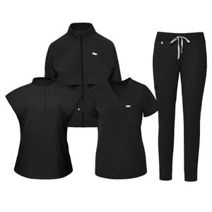 Custom Long Sleeve <b>Stretchy</b> Plus Size Jogger Fashion Doctor Nurse Accessories Uniforms Nursing Scrubs Cotton Dobby Women Needle - Product Image 6