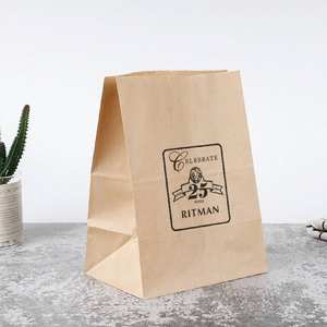 Bolsa de papel SOS de grado alimenticio, 411mm x 254mm x 133mm, Impresión de logotipo personalizado, sellado y mango abierto, el más vendido de Malasia - Product Image 4