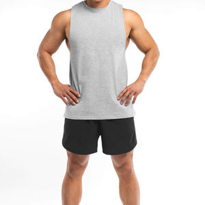 Débardeur de gymnastique pour hommes de marque privée personnalisable vêtements de sport en coton respirants sans manches rapides et gratuits débardeurs décontractés de sport - Product Image 1