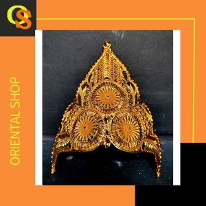 Encuentre una corona de calidad con metal dorado puro hecha con una corona de estilo tradicional de diseño único a la venta por exportadores indios - Product Image 4
