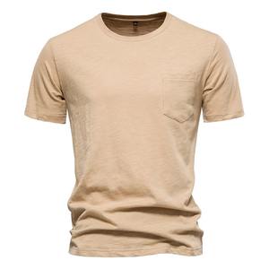 Camiseta Vintage de algodón 100% para hombre, ropa informal para el hogar, camiseta suave de estilo veraniego con cuello redondo y manga corta, camiseta sólida con suela sólida - Product Image 1