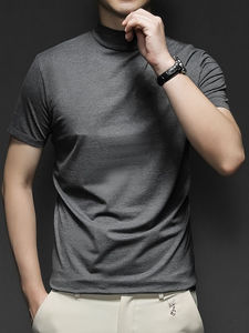 T-shirt de sport de couleur unie extra large pour hommes 100% coton tissu tricoté de haute qualité couleur unie de l'original - Product Image 2