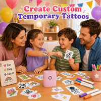 Kit d'impression de tatouages temporaires OEM, imprimante thermique sans encre pour tatouages, pour les fêtes d'enfants, cadeaux, emballage personnalisé, en stock
