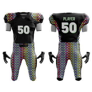 Ensembles maillot et pantalon de football américain personnalisés en gros, uniformes de football américain grande taille à sublimation personnalisée - Product Image 1