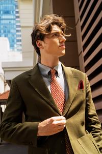 Veste de costume d'absinthe de style classique vêtements pour hommes lin de haute qualité pour les services d'été ODM fabriqués au VietNam - Product Image 3