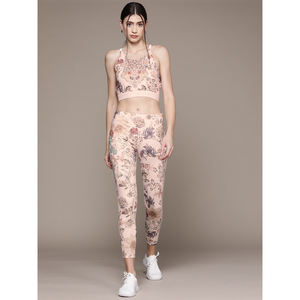 Haute qualité dernier velours survêtement survêtements femmes imprimé fleuri élégant survêtement combinaisons Gym entraînement porter hauts courts - Product Image 5