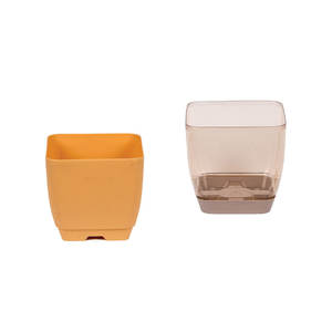 Pot de fleurs carré Floris avec plaque de drainage disponible en 2 tailles de 4 8 litres pour vos plantes d'intérieur ou d'extérieur - Product Image 1