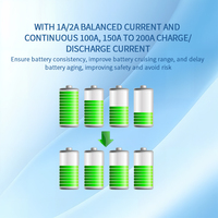 LVNOON PB1A2A Smart Active BMS para Li-ion NCM LFP LiFePo4 LTO 7S 10S 12S 12S 16S 48V 51,2 V 100A 150A 200A Home Energy BMS