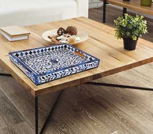 Bandeja con incrustaciones de hueso hechas a mano Opulent Harmony, artículos para el hogar árabes personalizados hechos a mano para un comedor lujoso y un elegante estilo de mesa - Product Image 5