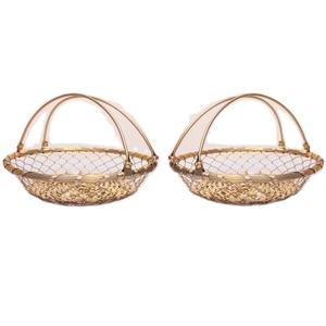 Panier à fruits en métal de couleur or et design personnalisé Décor de table Décor de maison et de cuisine Panier de rangement des aliments Nouveau design frais - Product Image 3