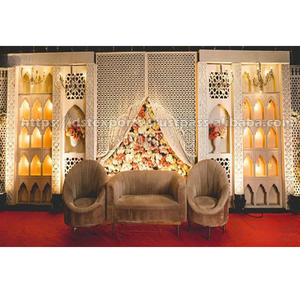Muslim <b>Wedding</b> Stage Jharokha Style Wooden <b>Frames</b> Self-Standing Decorative <b>Wedding</b> <b>Frames</b> Modern White Gloss <b>Wedding</b> Stage UK - Product Image 1