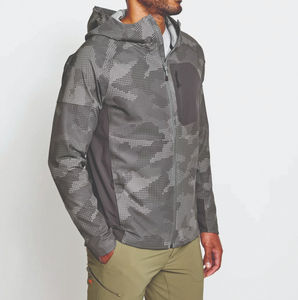 Veste de pêche à la mouche en toile imperméable de haute qualité pour hommes fermeture à glissière à capuche broderie style de rue personnalisable - Product Image 1
